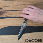 Cuțit de bucătărie universal, damasc, mâner lemn desert ironwood, 13 cm (C37)