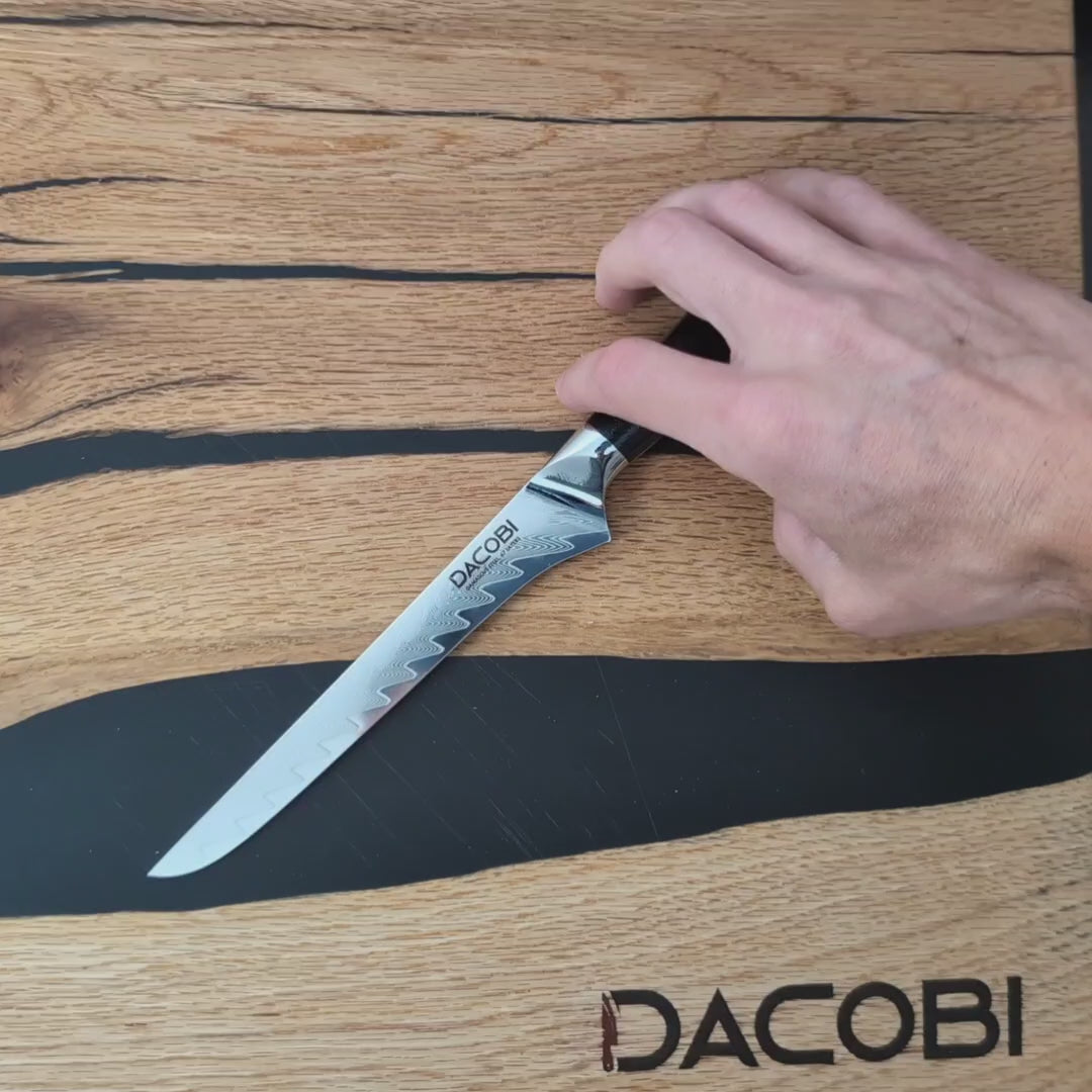 Cuțit pentru filetat, oțel damasc, 15 cm (C28)