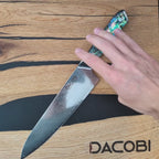 Cuțitul bucătarului, pentru bucătar profesionist, oțel damasc, mâner rășină, 21 cm (C19)