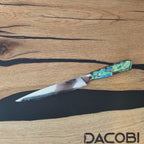 Cuțit universal de bucătărie, oțel de damasc, mâner din rășină colorată, 15 cm (C20)