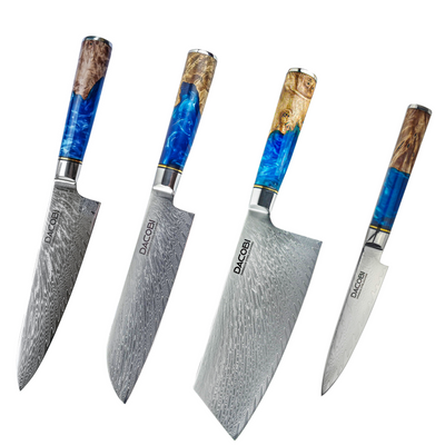 Set de cuțite profesionale, oțel de damasc, D1 - DACOBI.ro