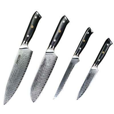 Set de cuțite profesionale, oțel de damasc, D6 - DACOBI.ro
