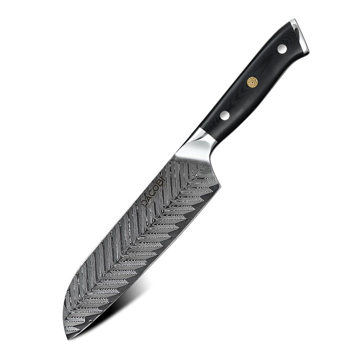 Cuțit Santoku profesional, damasc, 17 cm (C26) - DACOBI.ro