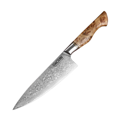 Cuțitul bucătarului, mâner ergonomic din lemn Sycamore, oțel damasc, 21 cm (C35) - DACOBI.ro