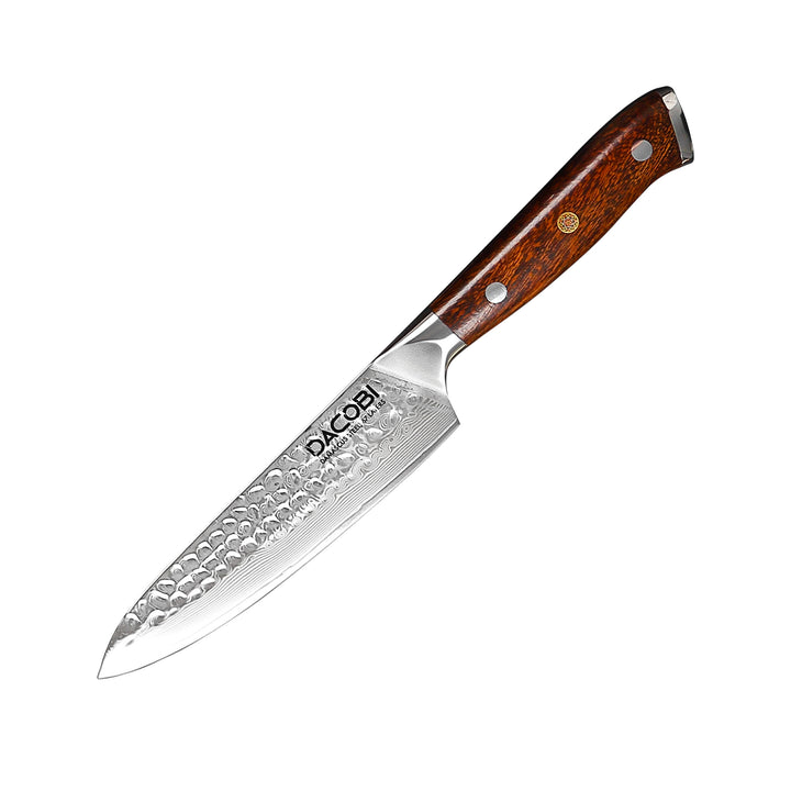 Cuțit de bucătărie universal, damasc, mâner lemn desert ironwood, 13 cm (C37) - DACOBI.ro